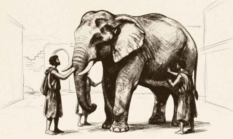 Trei oameni orbi ating un elefant — terapie integrativă, perspective multiple asupra aceluiași om